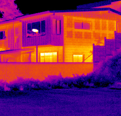 Infrared thermal inspection showing heat patterns