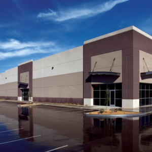 Roof leak damage in commercial building